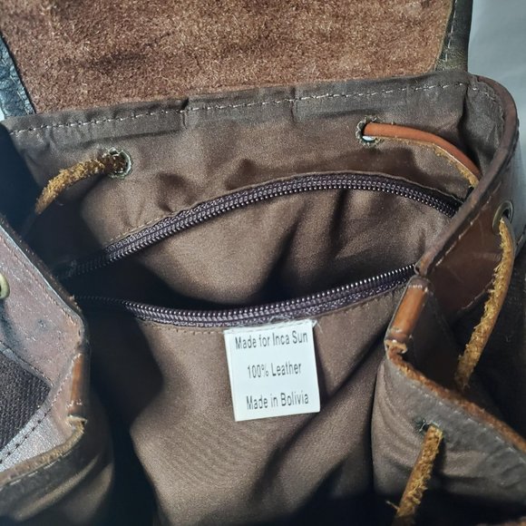 Inca Sun -Made in Bolivia Leather Backpack main image 8
